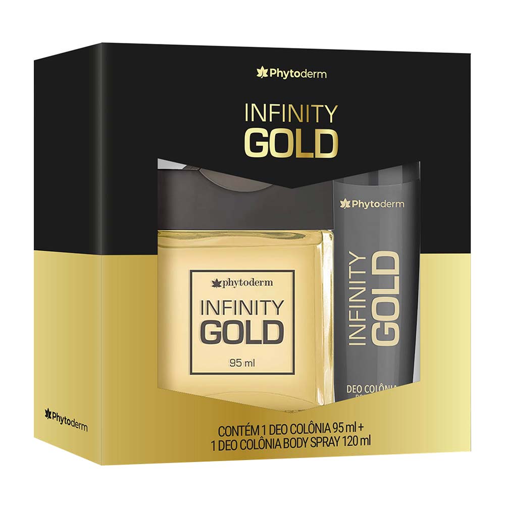 Phytoderm Infinity Kit -gold Deo Colônia 95ml +  Body Spray 120ml