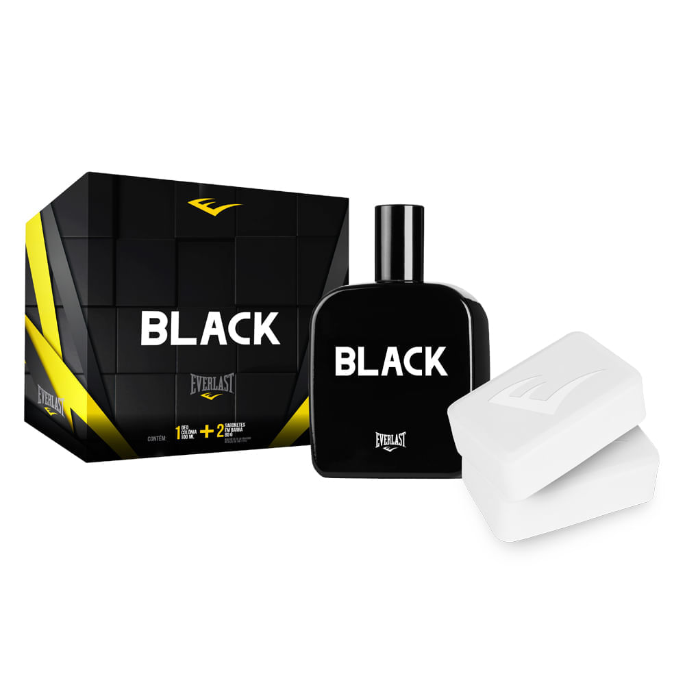 Everlast Black Kit Deo Colônia Masculina + 2 Sabonetes em Barra