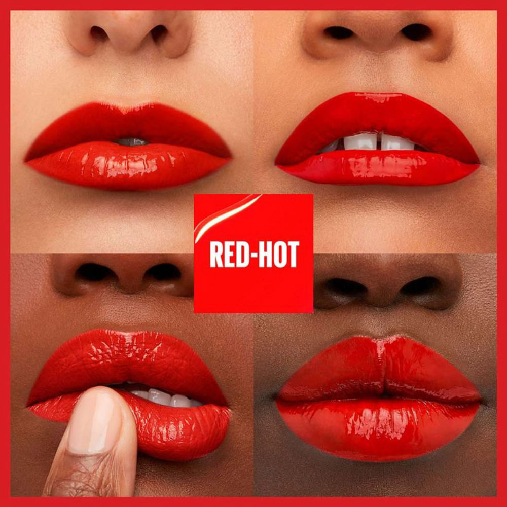 Batom Líquido Maybelline NY Super Stay Vinyl Ink RedHot