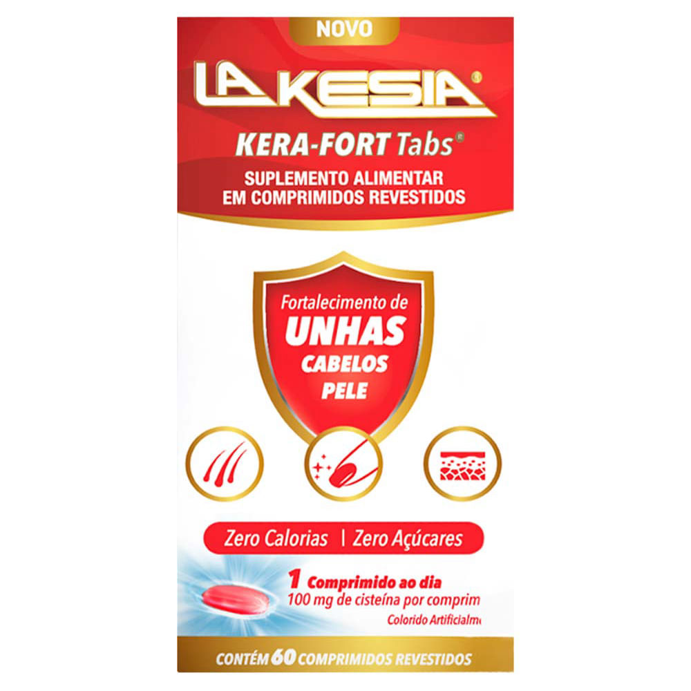 Suplemento Alimentar para Cabelos e Unhas La Kesia Kera-Fort Tabs 60 Comprimidos