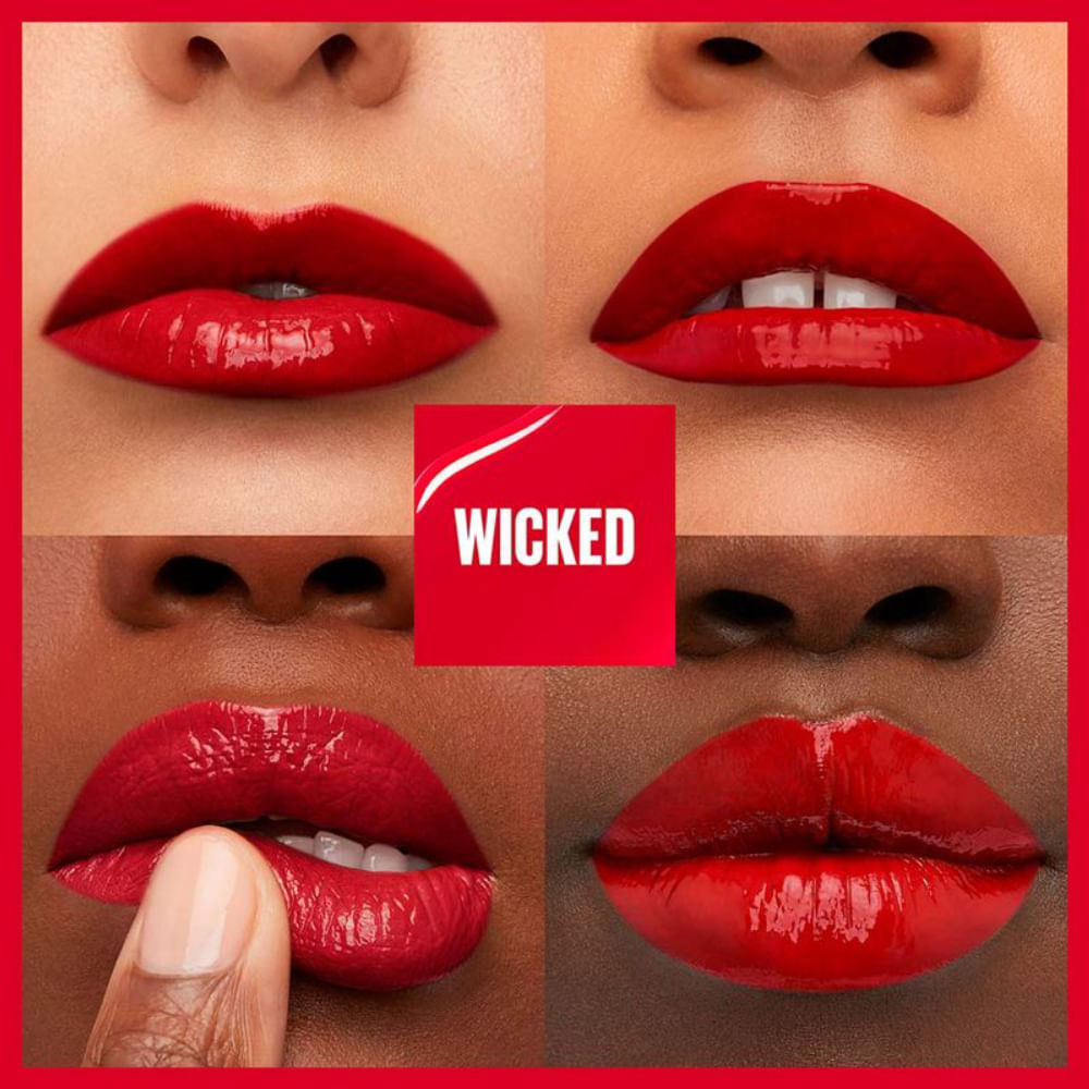 Batom Líquido Maybelline NY Super Stay Vinyl Ink Wicked