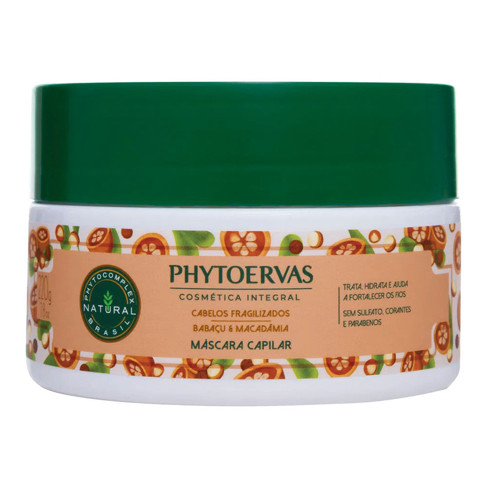 Phytoervas Babaçu E Macadâmia Máscara De Tratamento Reconstrutora 220g
