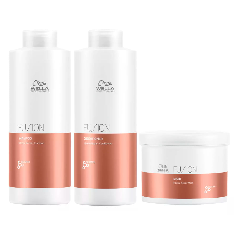 Kit Wella Professionals Fusion Shampoo + Condicionador + Máscara Tamanho Profissional