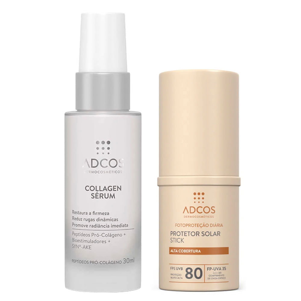 Adcos Dermocosméticos Kit Sérum Facial + Protetor Solar Stick Com Cor Beige