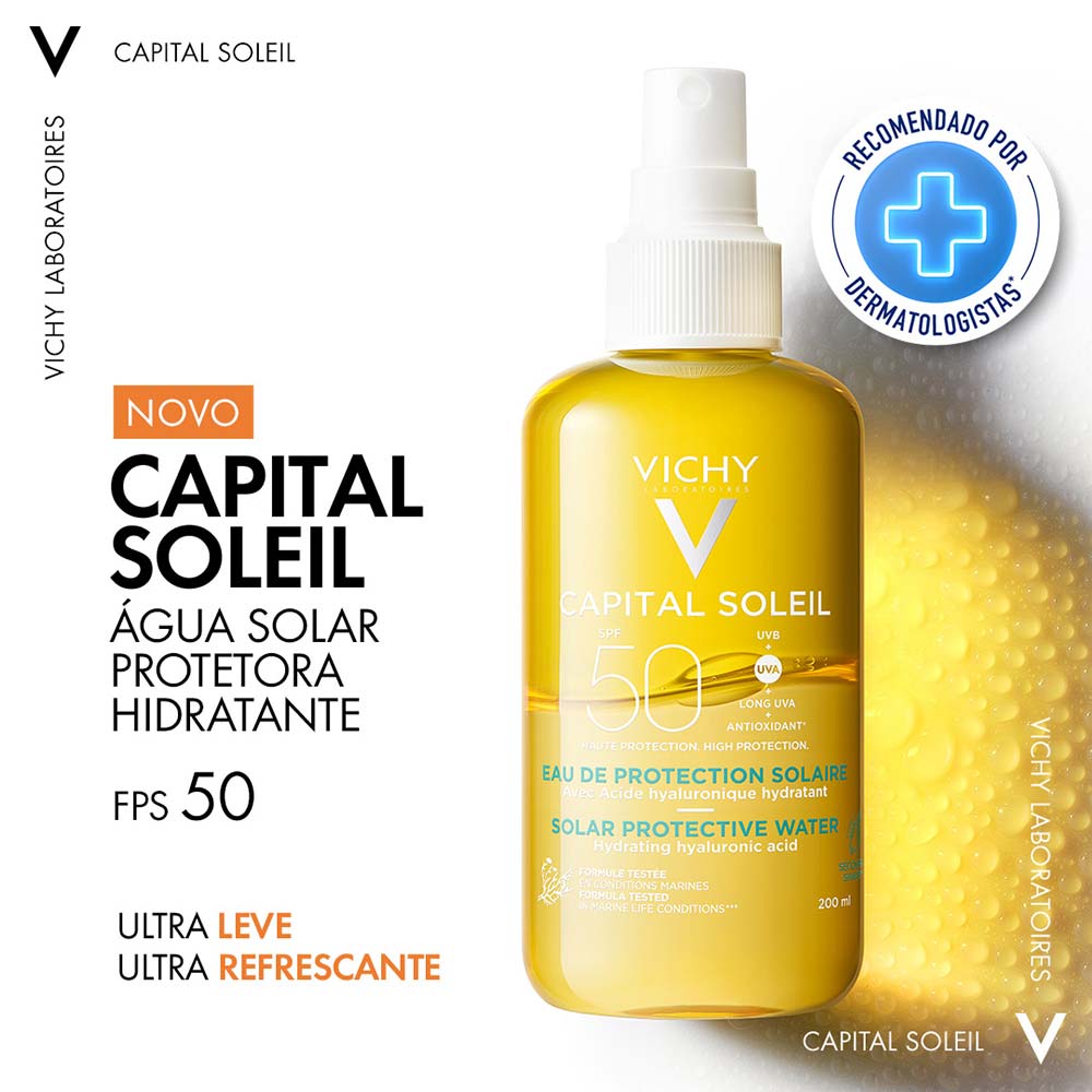 Água Solar Protetora Hidratante Corporal Vichy Capital Soleil Fps50 200ml