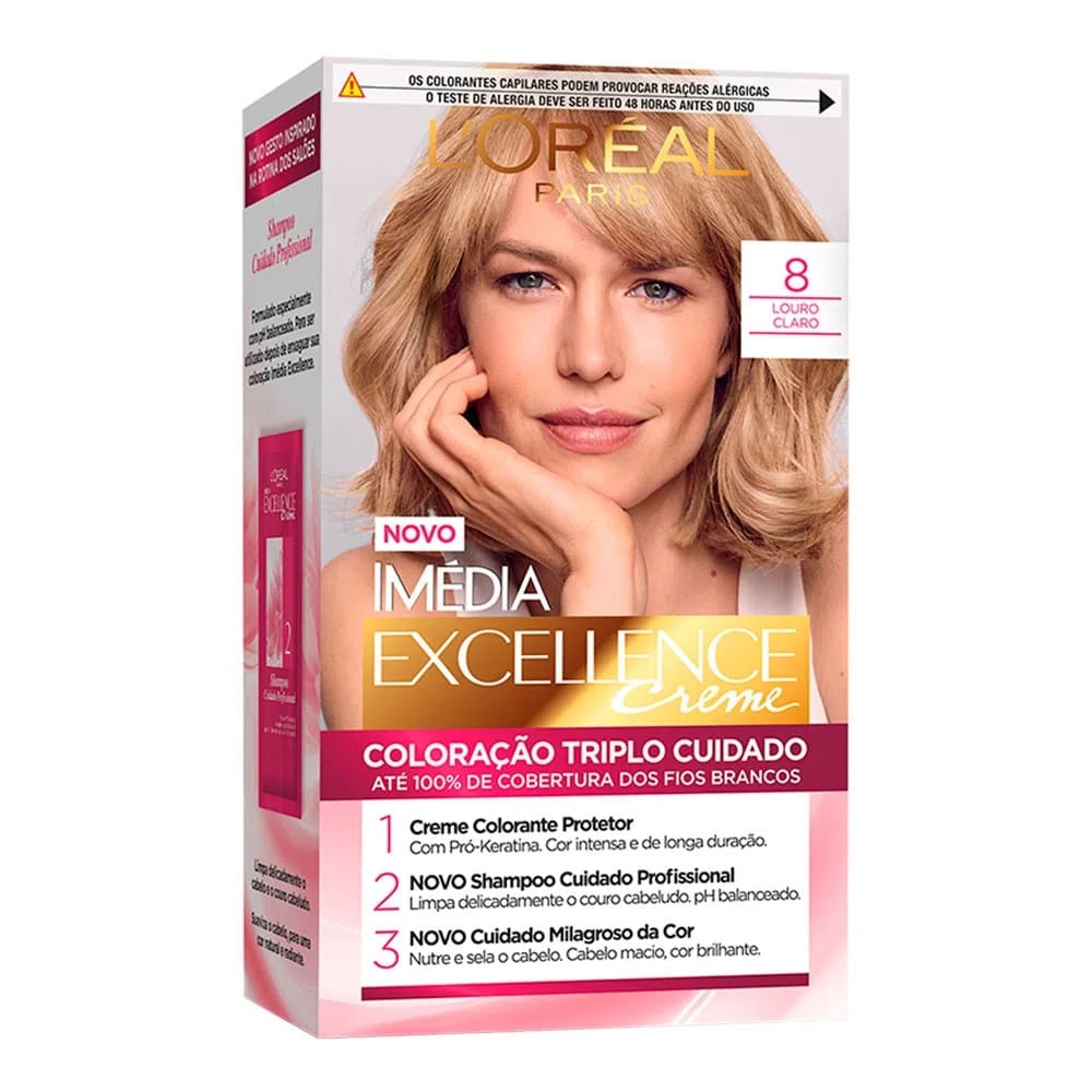 L'Oréal Paris Coloração Imédia Excellence Kit 8 Louro Claro