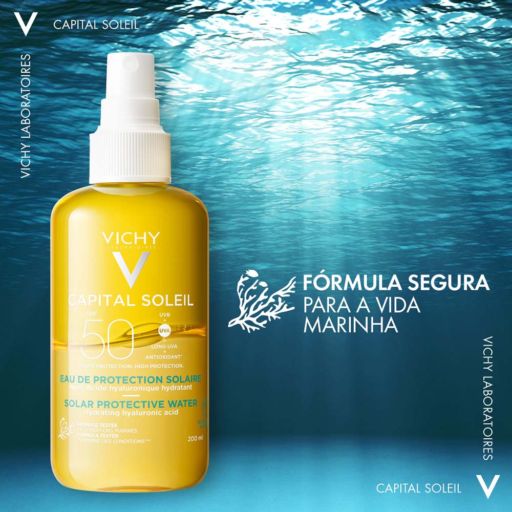 Água Solar Protetora Hidratante Corporal Vichy Capital Soleil Fps50 200ml