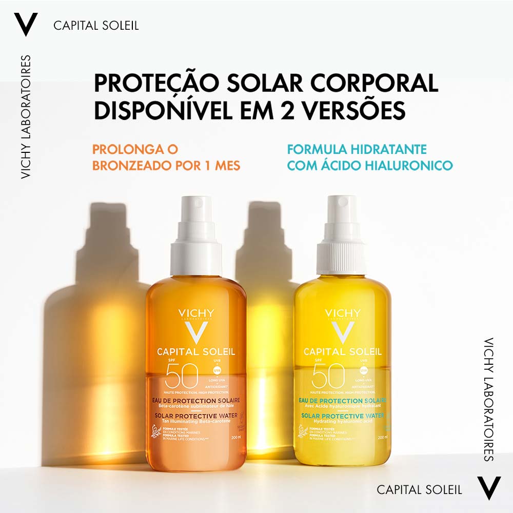 Água Solar Protetora Hidratante Corporal Vichy Capital Soleil Fps50 200ml