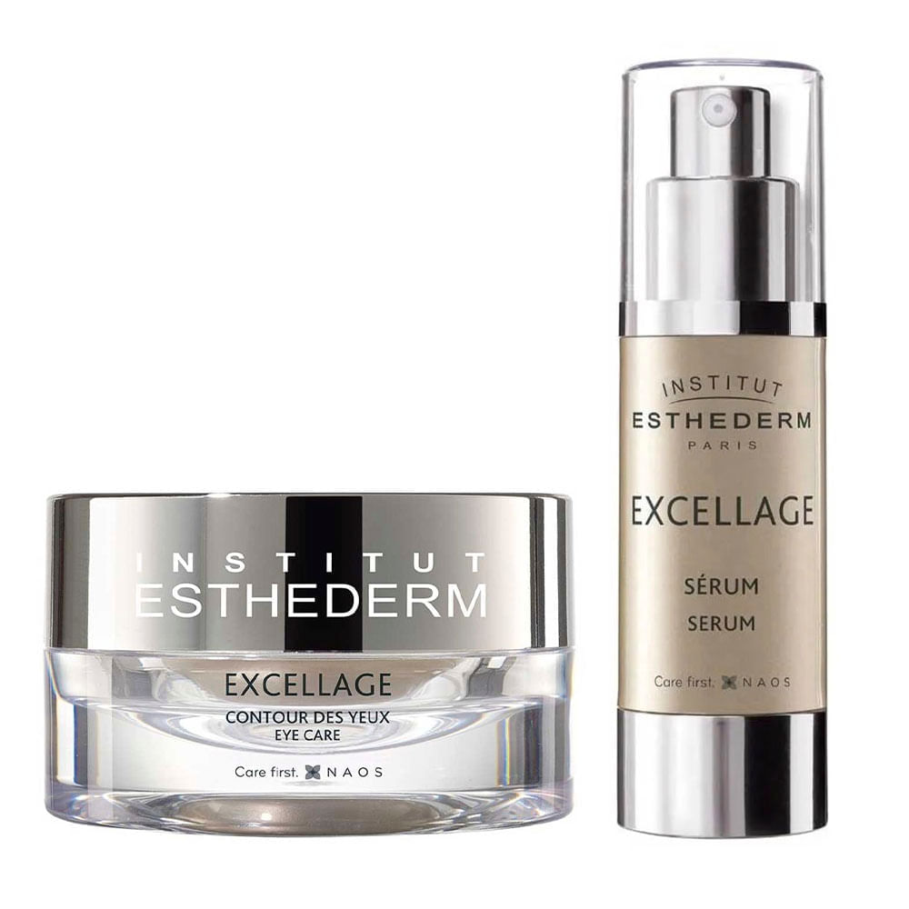 Esthederm Excellage Kit Sérum Facial Anti-idade + Creme Anti-idade Área Dos Olhos Para Peles Maduras