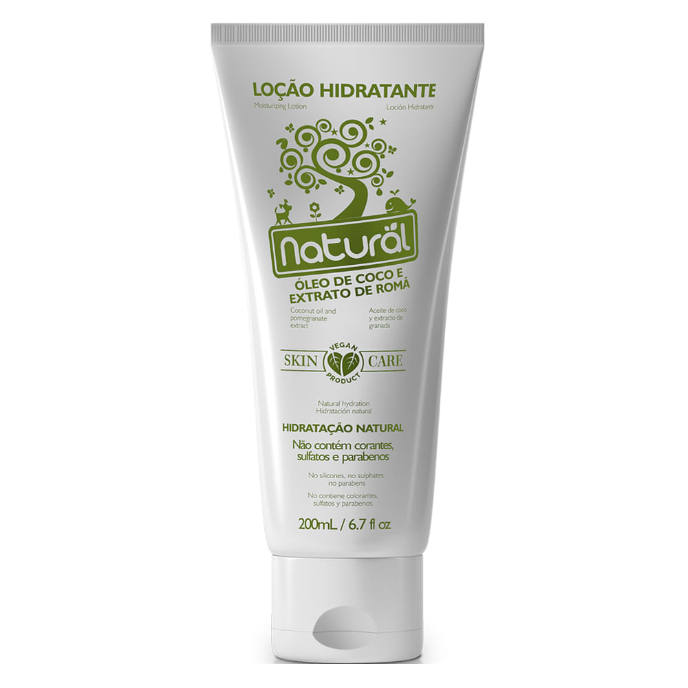 Loção Hidratante Orgânico Natural Suavetex Óleo de Coco e Extrato de Romã 200ml