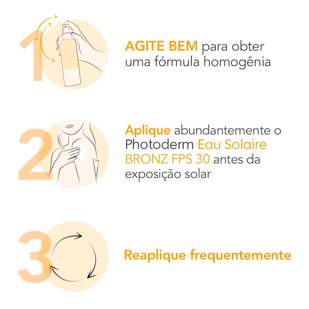 Óleo Corporal Bifásico Bioderma Photoderm Eau Solaire Bronz FPS30 200ml