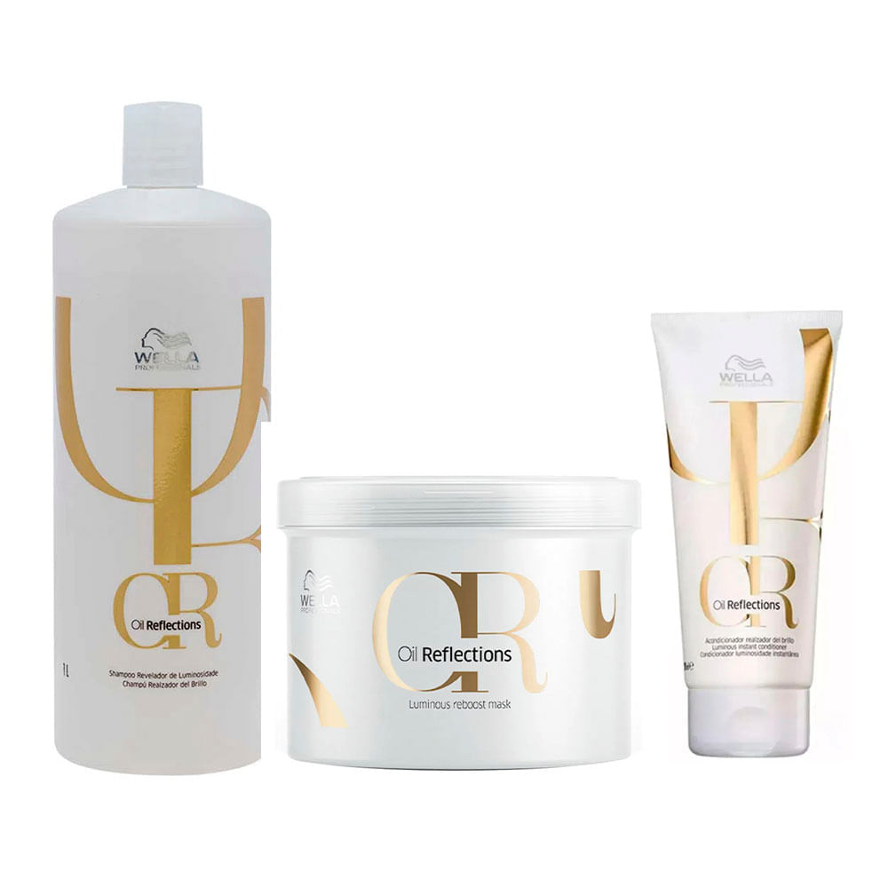 Wella Professionals Oil Reflections Kit – Shampoo + Condicionador + Máscara