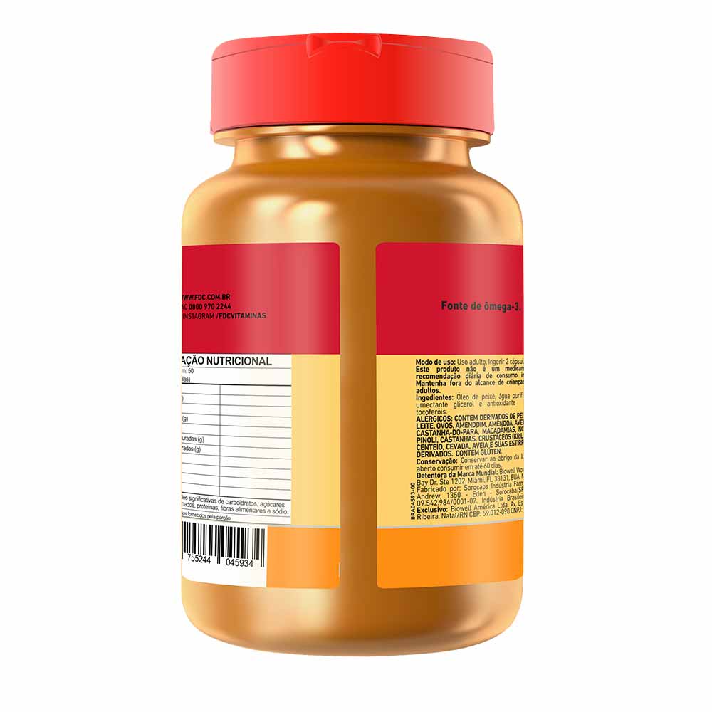 Suplemento Alimentar em Comprimidos FDC Ômega 3 1000mg 100 Caps