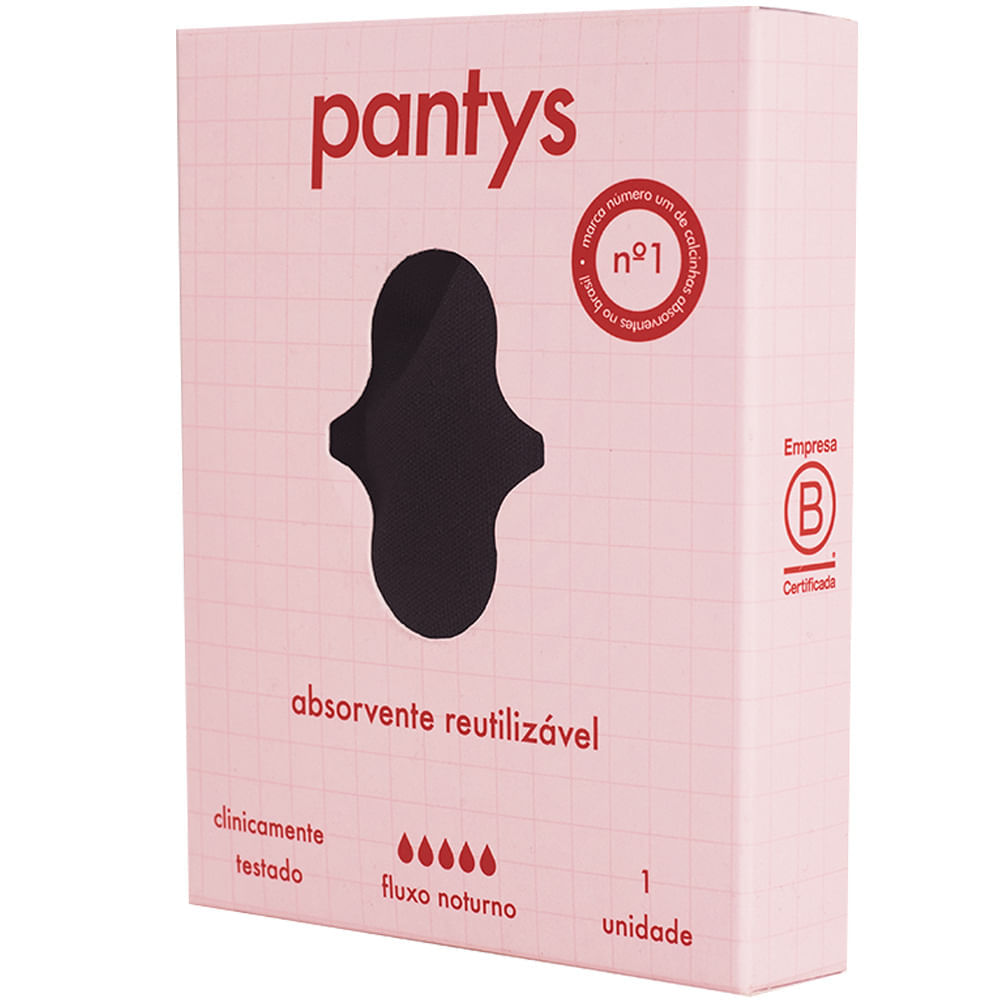 Absorventes Reutilizáveis Pantys Fluxo Noturno Preto