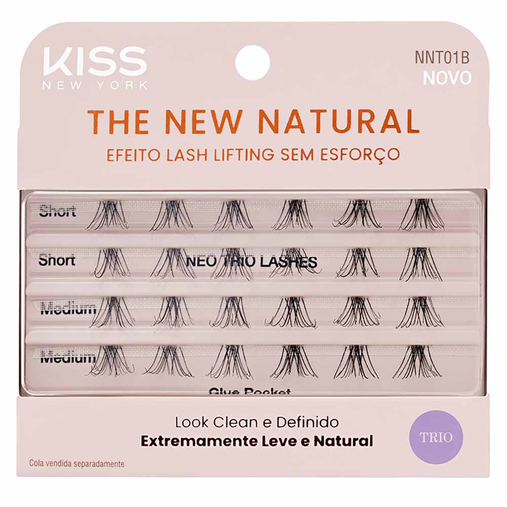 Cílios Postiços Kiss New York The New Natural Trio 01 24Un