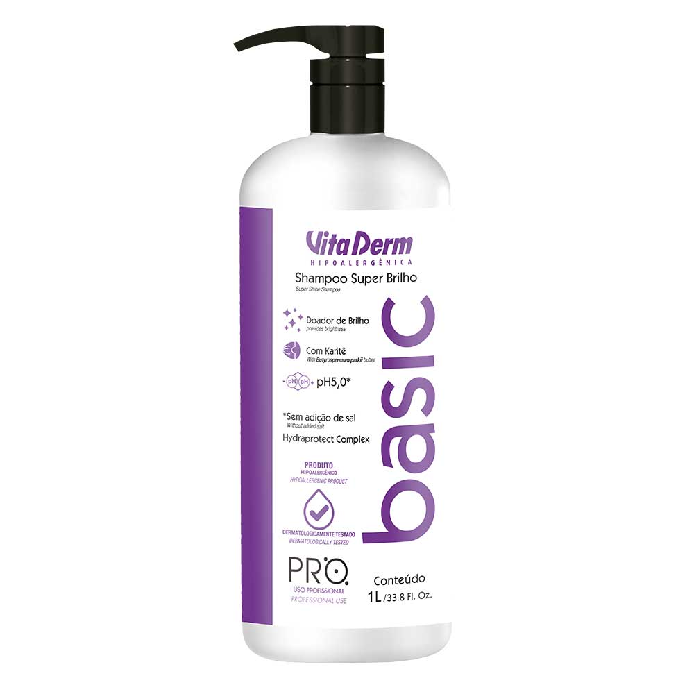 Vita Derm Super Brilho Pro Basic Shampoo 1L