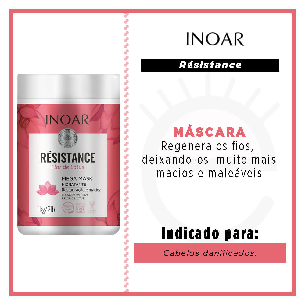 Inoar Résistance Flor de Lótus Máscara de Tratamento 1kg