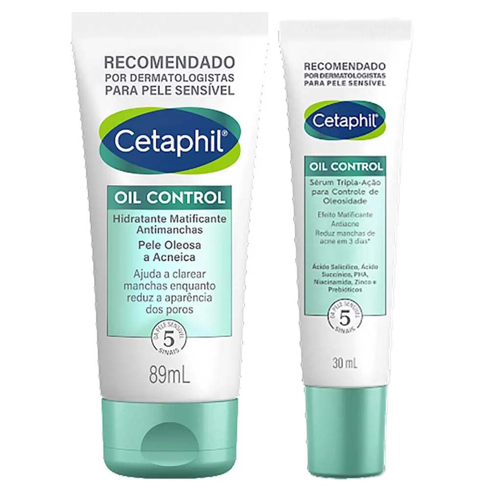 Cetaphil Oil Control Kit Sérum Facial + Hidratante Facial para Peles Oleosas e Acneicas