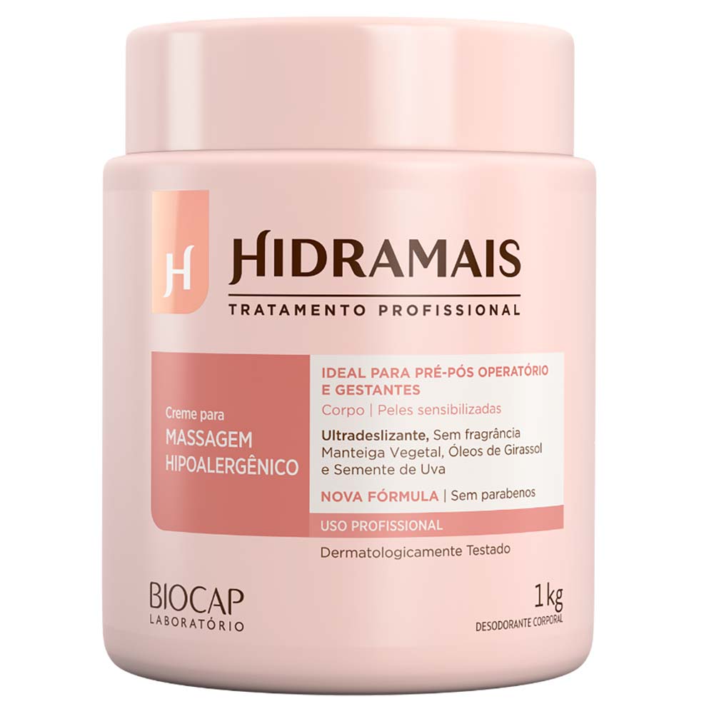 Creme Para Massagem Hipoalergênico Hidramais 1kg