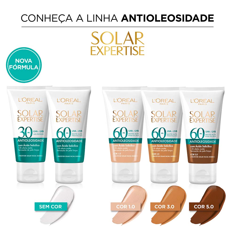 Protetor Solar Facial L'Oréal Paris Solar Expertise Antioleosidade Fps60 Média