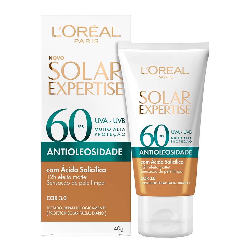 Protetor Solar Facial L'Oréal Paris Solar Expertise Antioleosidade Fps60 Média
