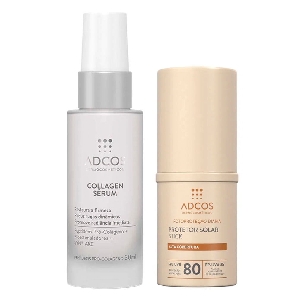 Adcos Dermocosméticos Kit Sérum Facial + Protetor Solar Stick Com Cor Nude
