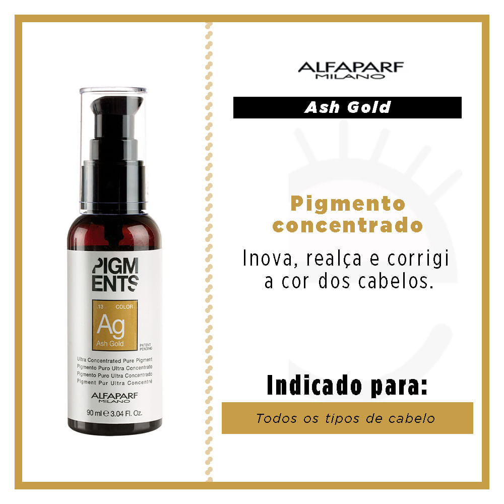 Pigmento Concentrado Alfaparf Pigments Pure – Ash Gold 90ml