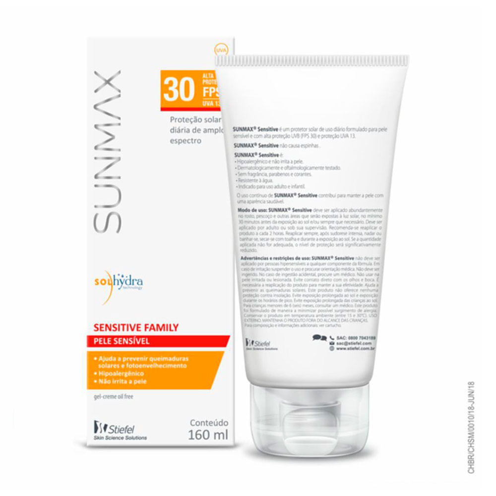 Sensitive FPS30 Sunmax Protetor Solar 160ml