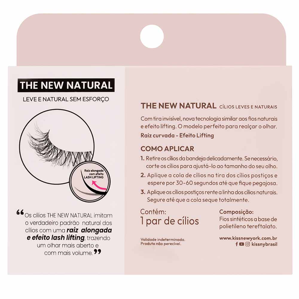 Cílios Postiços Kiss New York The New Natural Black Purse 1 par