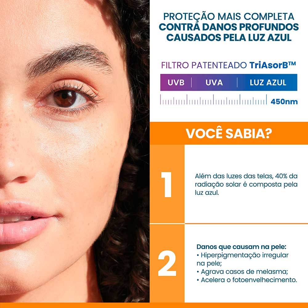 Protetor Solar Facial Com Cor Avène Mat Perfect Tri-Defense Ultra Fluido FPS 50 2.5 Médio Escuro