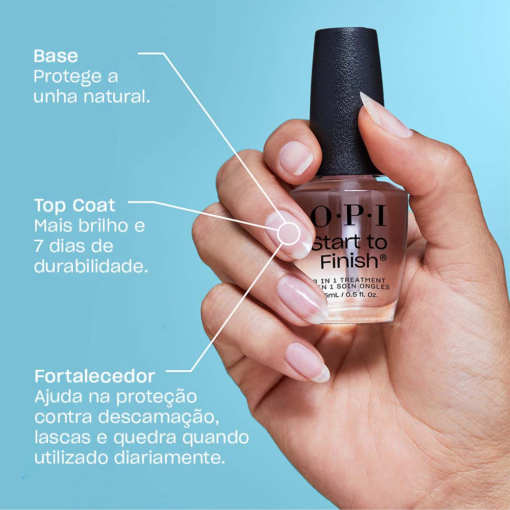 Tratamento para Unhas 3 em 1 O.P.I Start To Finish Incolor