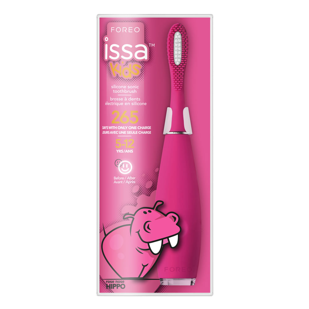 Escova de Dentes Sônica Foreo ISSA Kids Rose Nose Hippo