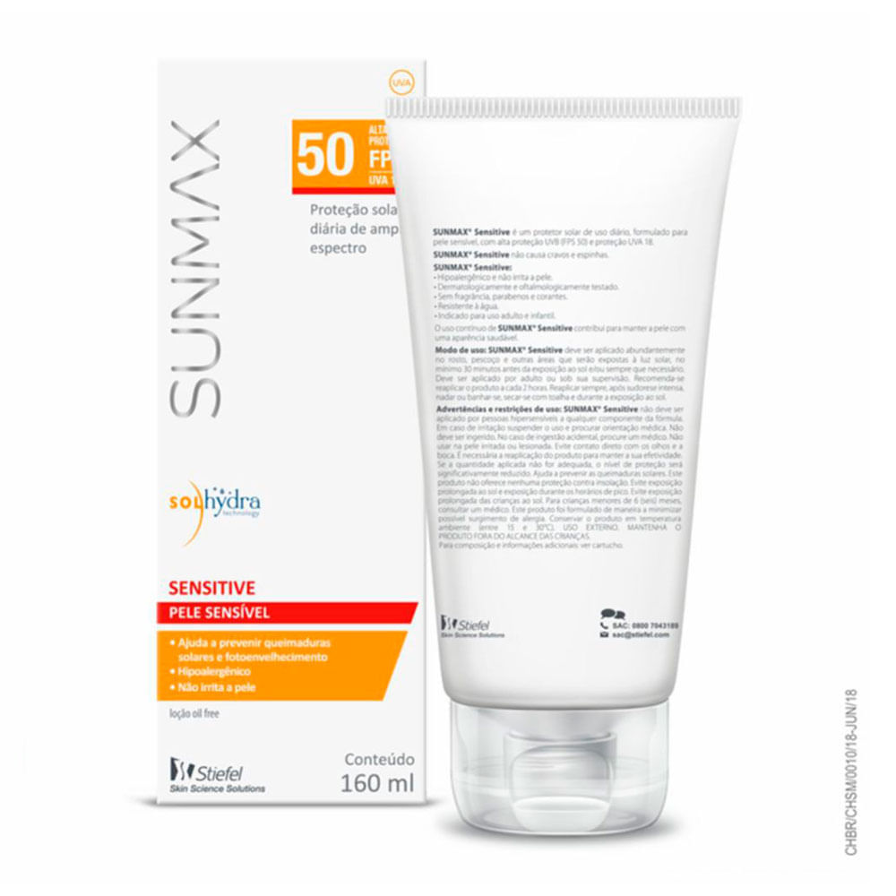 Sensitive FPS50 Sunmax Protetor Solar 160ml