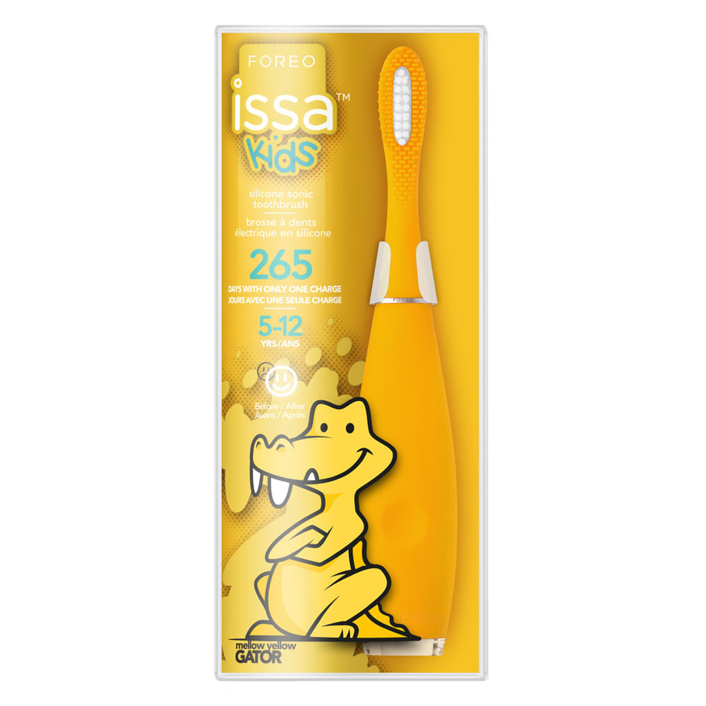 Escova de Dentes Sônica Foreo ISSA Kids Mellow Yellow Gator