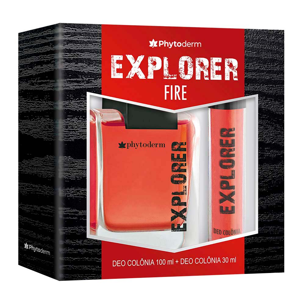 Phytoderm Explorer Fire  Deo Colônia Kit Perfume Masculino + Travel Size