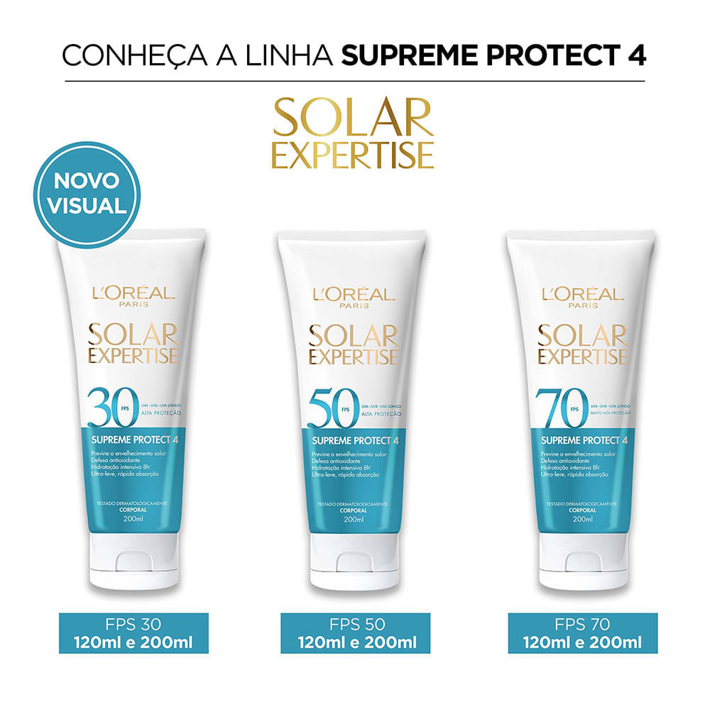 Protetor Solar Corporal L'Oréal Paris Solar Expertise Supreme Protect 4 FPS30 200ml