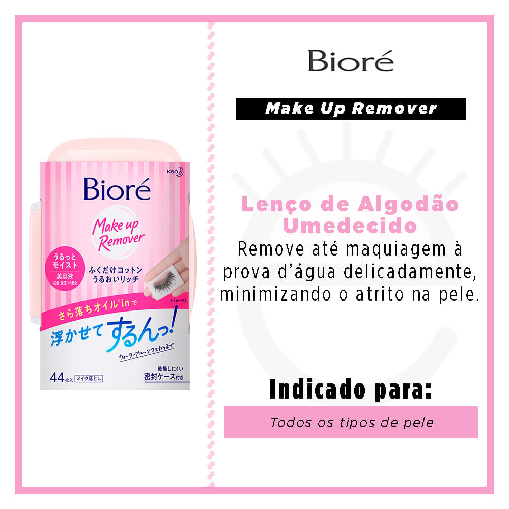 Lenço Demaquilante Facial Bioré Make Up Remover 44Un