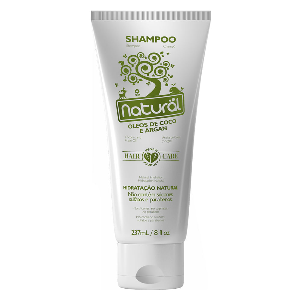Orgânico Natural Óleo de Coco e Argan Shampoo 237ml