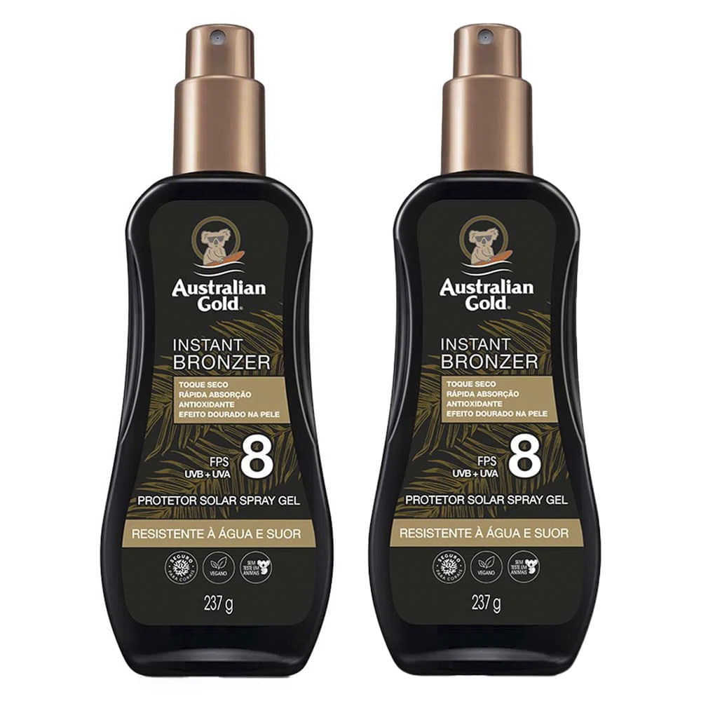 Australian Gold Instant Bronzer Kit Com 2 Protetores FPS 8