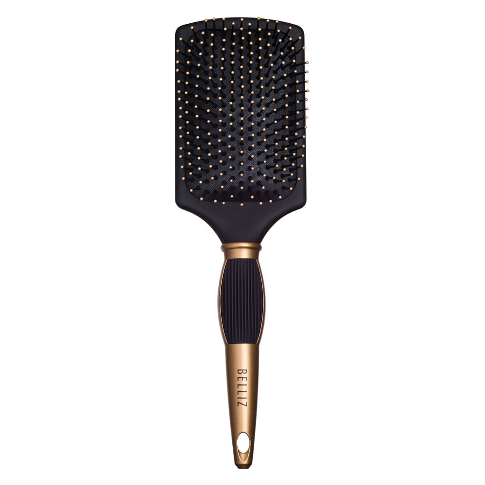 Escova de Cabelo Belliz Black & Gold Racket 1 Un