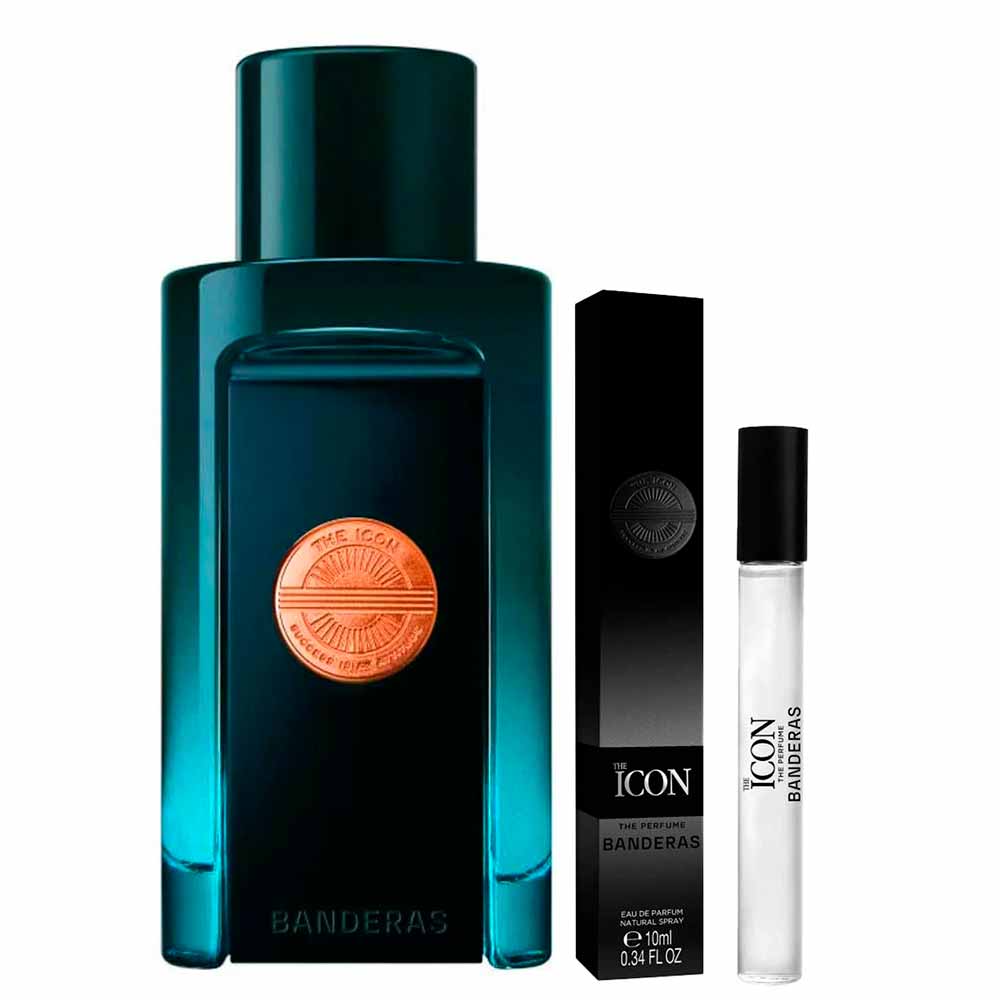 Banderas The Icon Attitude Kit Perfume Masculino  Eau de Parfum + Miniatura Eau de Parfum