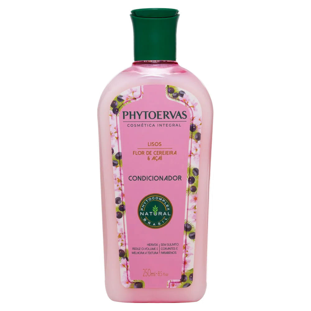 Phytoervas Lisos Flor de Cerejeira e Açaí – Condicionador para Cabelos Lisos 250ml