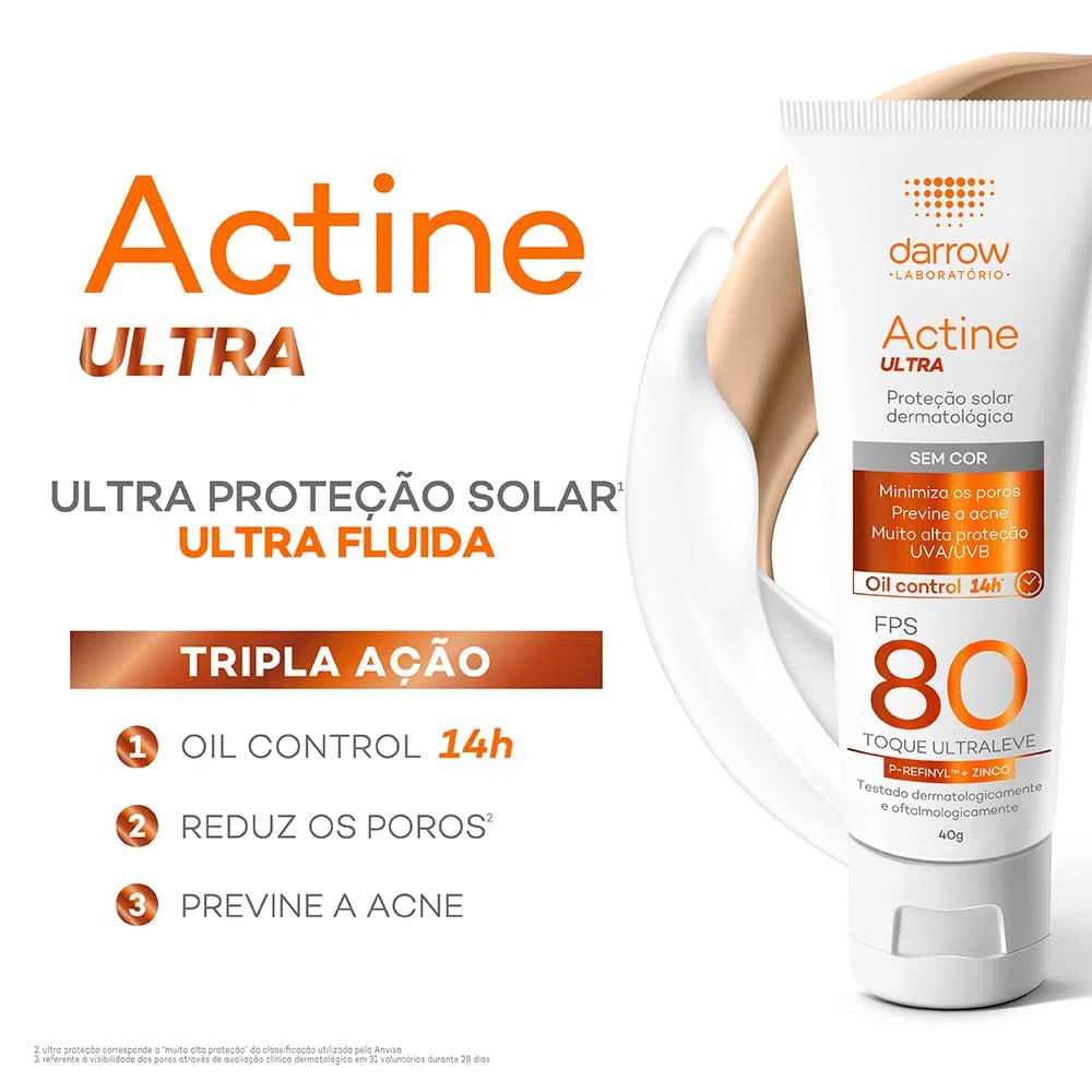 Darrow Actine Ultra Kit com 2 Unidades – Protetor Solar Facial FPS80 – 40g