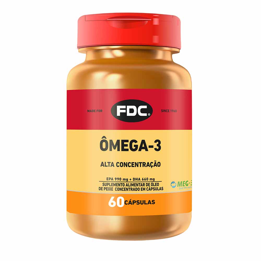 Suplemento Alimentar em Comprimidos FDC Ômega 3 2400mg  Alta Concentração 60 Caps