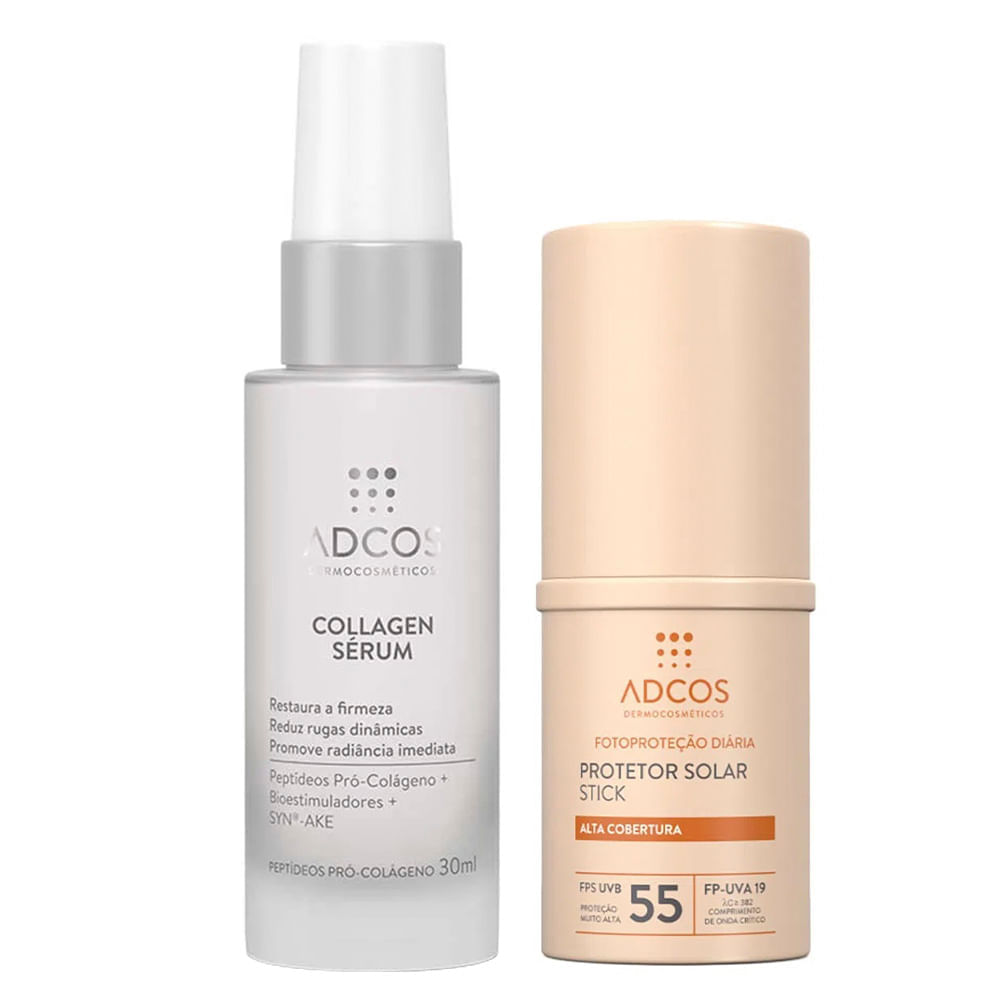 Adcos Dermocosméticos Kit Sérum Facial + Protetor Solar Stick Com Cor Beige