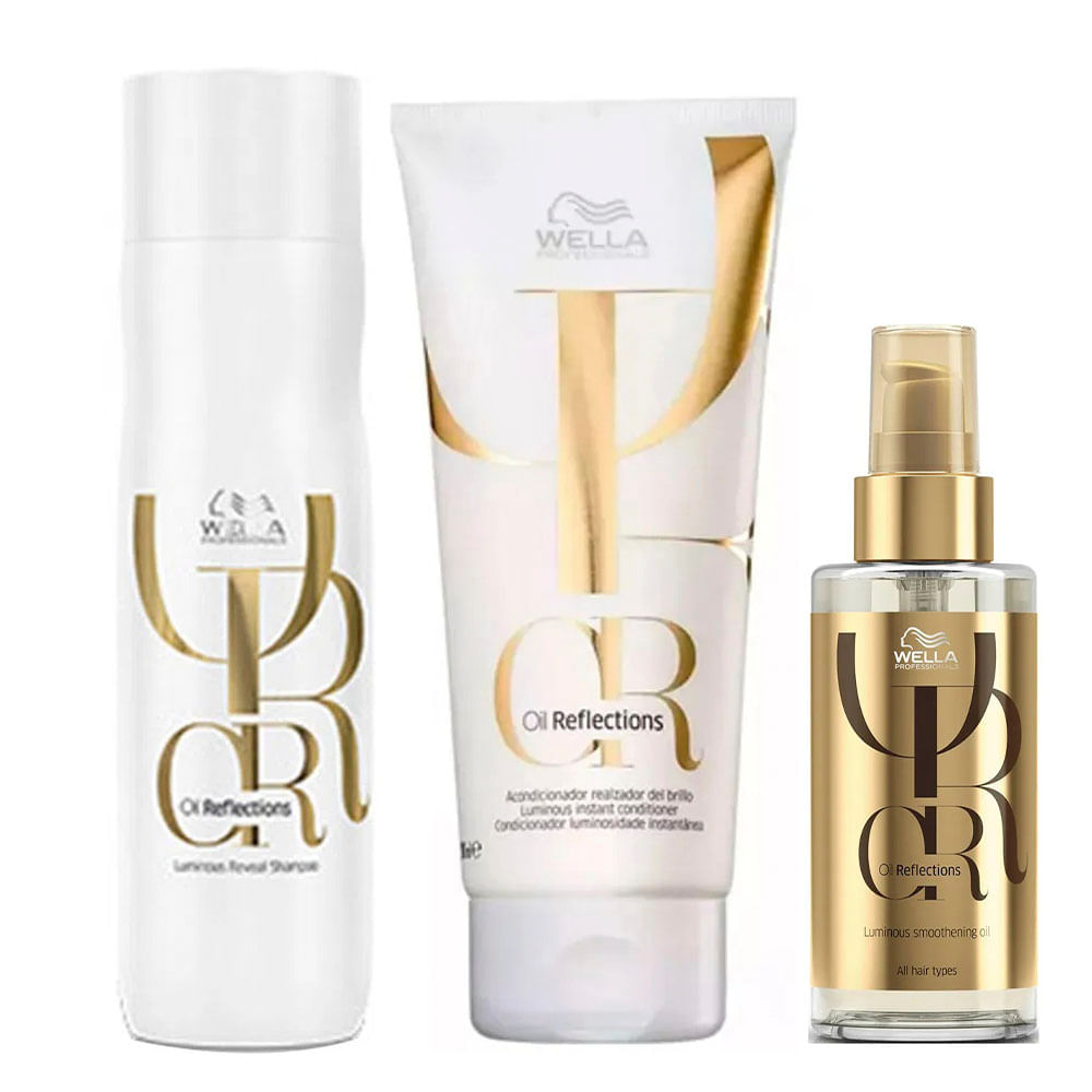 Wella Professionals Oil Reflections Kit – Shampoo + Condicionador + Óleo Smoothening