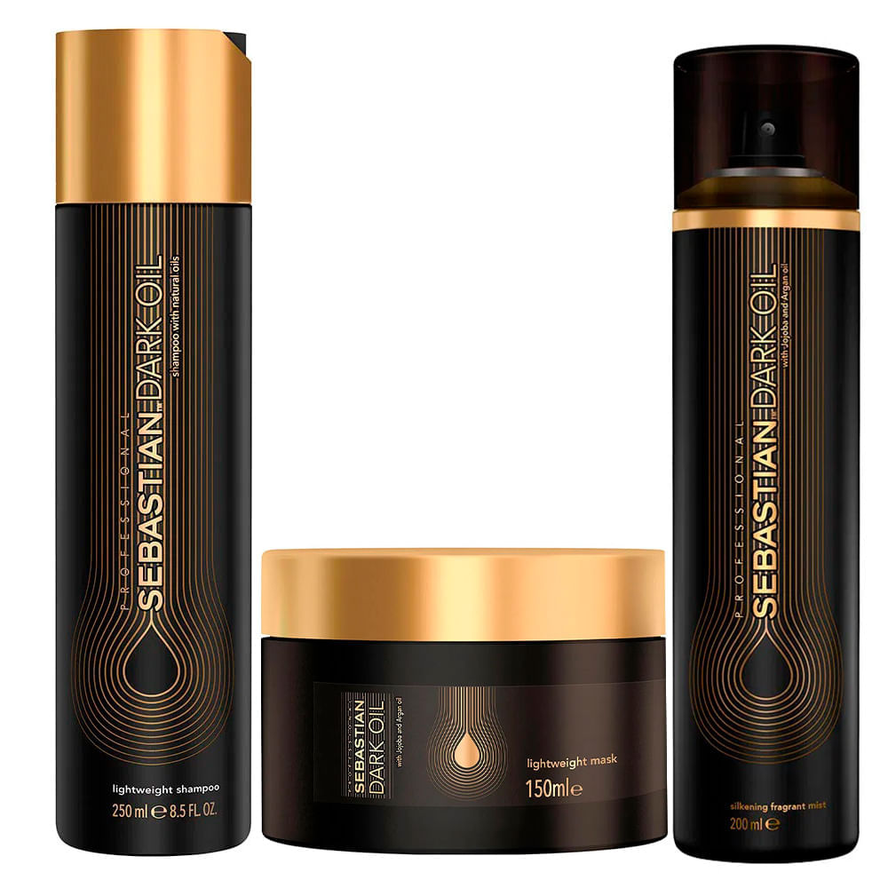 Sebastian Dark Oil Kit Shampoo + Máscara + Perfume para Cabelo