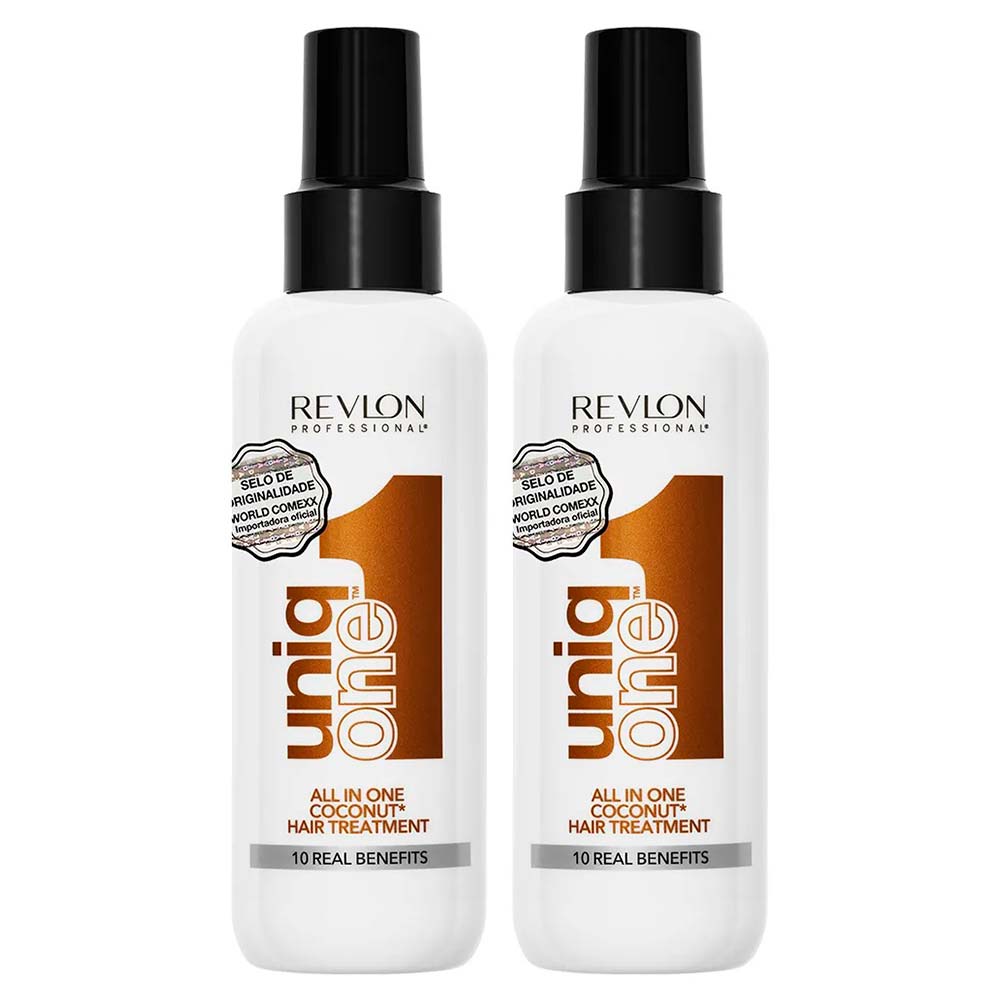 Revlon Uniq One Coconut Hair Tretmeant Leave-in Kit Com 2 Unidades