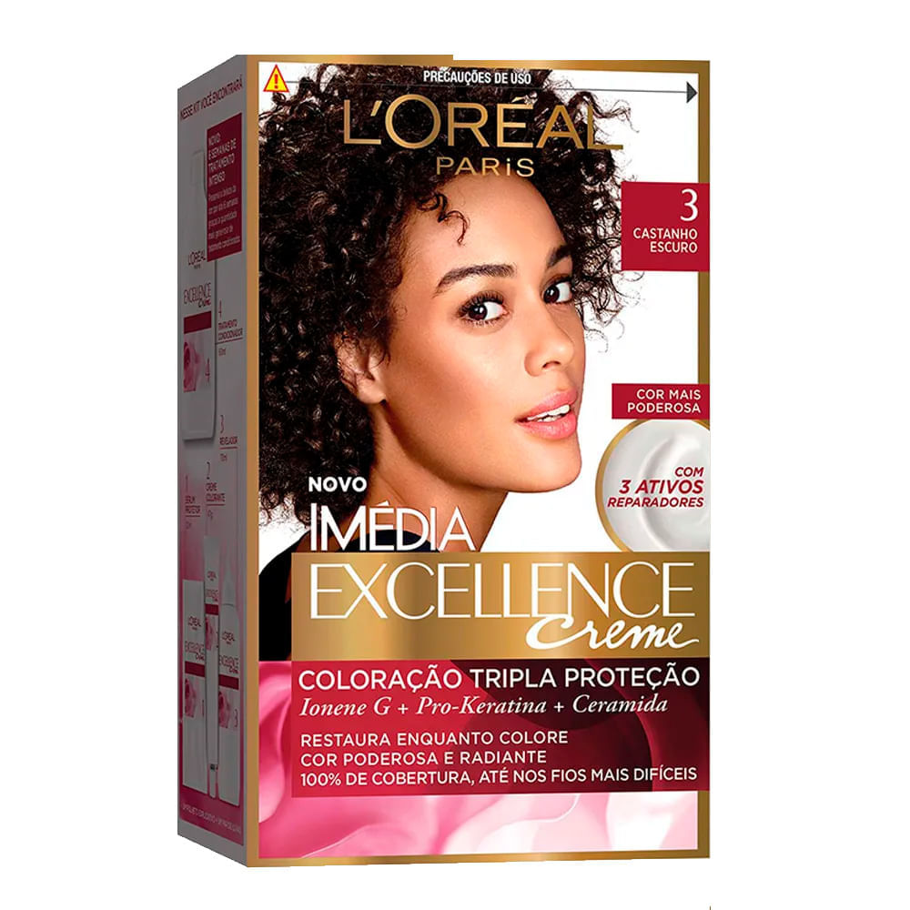 L'Oréal Paris Coloração Imédia Excellence 3 Cast. Escuro Kit 6 Unidades