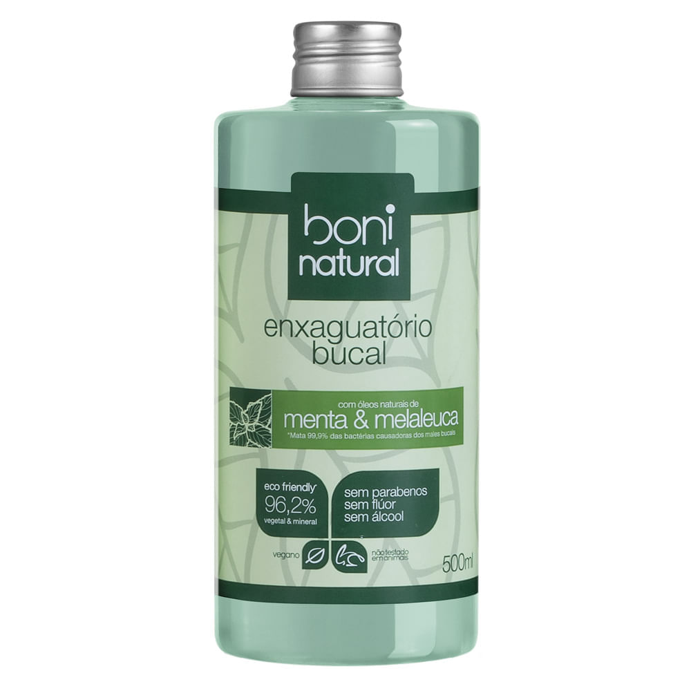 Enxaguante Bucal Boni Natural Menta e Melaleuca 500ml
